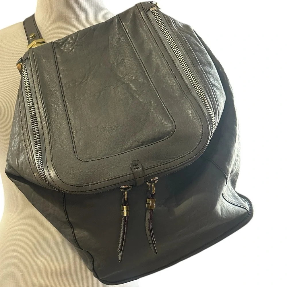orYANY Zahara Gray Washed Weathered Leather Backpack Bag